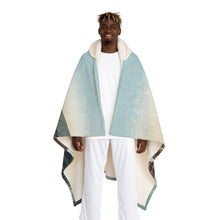 Load image into Gallery viewer, Amoskeag Falls Ink Link Hooded Sherpa Fleece Blanket