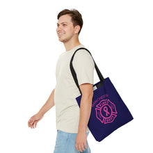 Load image into Gallery viewer, Manchester Fire Dept Breast Cancer Awareness Navy Blue Tote