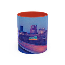 Load image into Gallery viewer, Manchester Night Skyline Ink Link Accent Coffee Mug, 11oz
