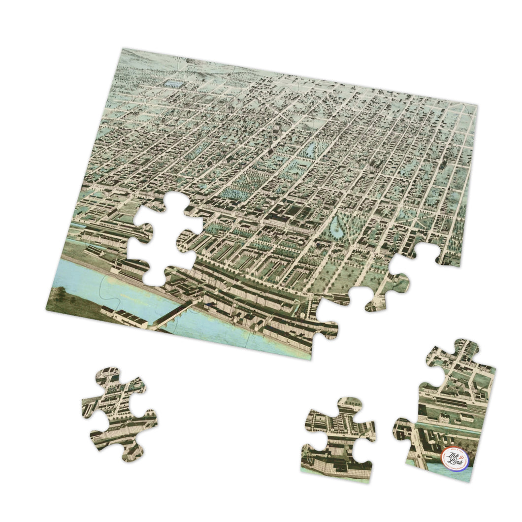 Ink Link Manchester 1876 Map Jigsaw Puzzle