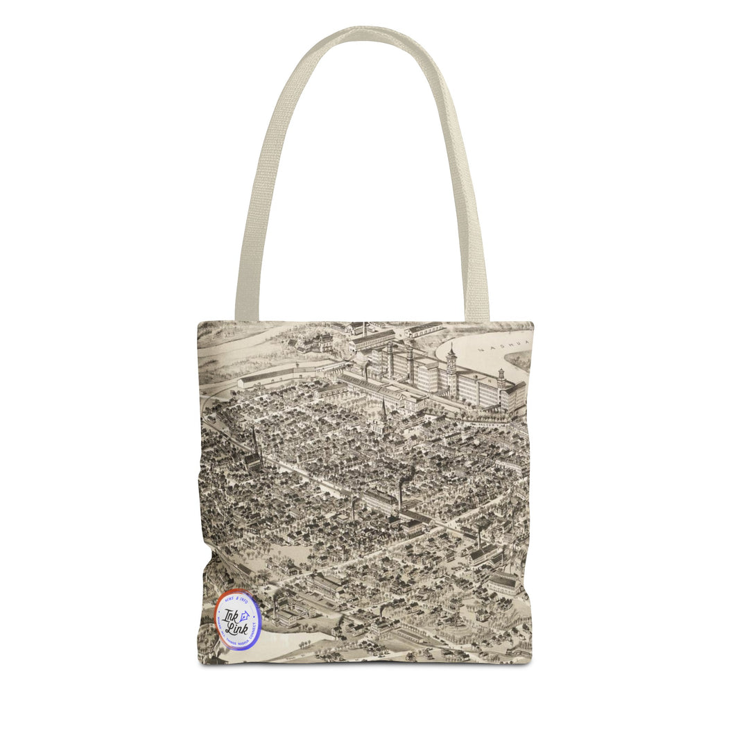 Ink Link Nashua 1883 Map Durable Tote Bag