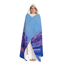 Load image into Gallery viewer, Manchester Night Skyline Ink Link Hooded Sherpa Fleece Blanket
