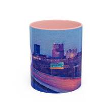 Load image into Gallery viewer, Manchester Night Skyline Ink Link Accent Coffee Mug, 11oz
