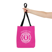 Load image into Gallery viewer, Manchester Fire Dept Breast Cancer Awareness Pink Tote
