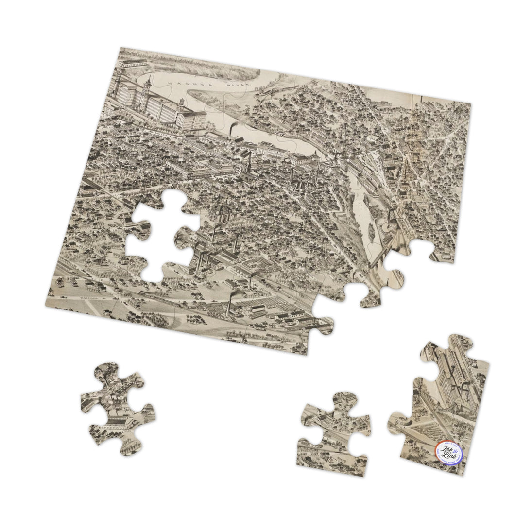 Ink Link Nashua 1883 Map Jigsaw Puzzle