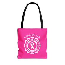 Load image into Gallery viewer, Manchester Fire Dept Breast Cancer Awareness Pink Tote
