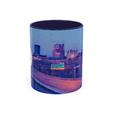 Load image into Gallery viewer, Manchester Night Skyline Ink Link Accent Coffee Mug, 11oz
