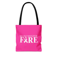 Load image into Gallery viewer, Manchester Fire Dept Breast Cancer Awareness Pink Tote
