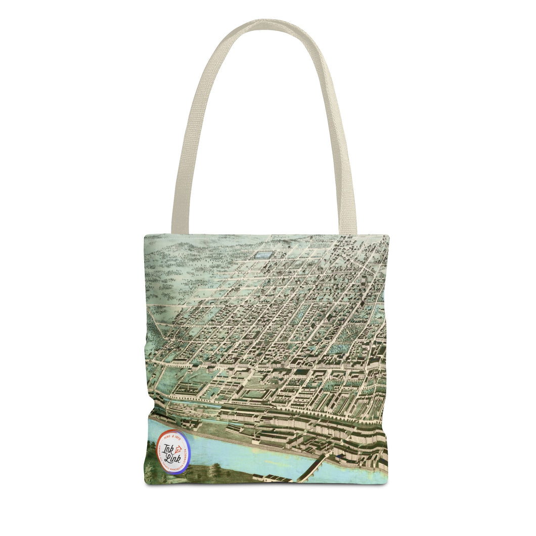 Ink Link Manchester 1876 Map Durable Tote Bag