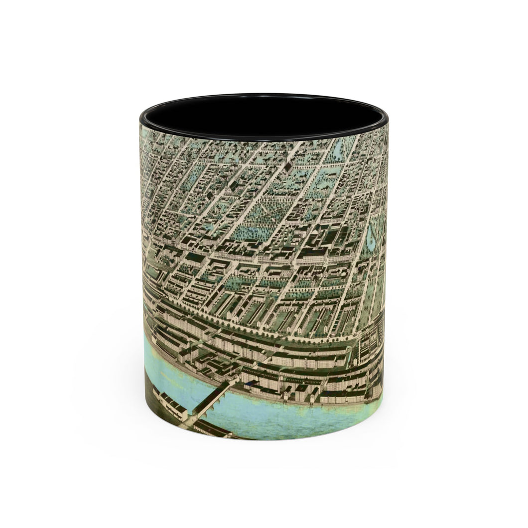 Ink Link Manchester 1876 Map Accent Coffee Mug, 11oz