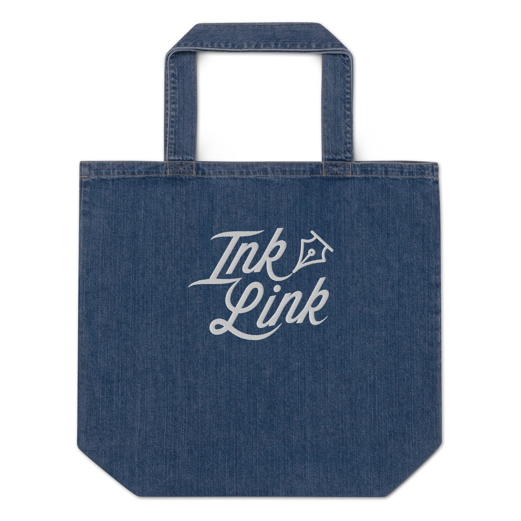 Ink Link Embroidered Organic Denim Tote